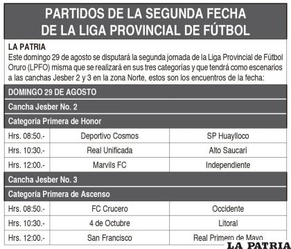 DOMINGO 29 DE AGOSTO