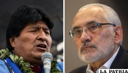 El exmandatario Evo Morales y el líder de Comunidad Ciudadana (CC) Carlos Mesa /Archivo ÉXITO NOTICIAS