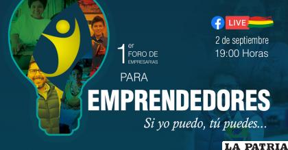 Afiche oficial del 1er Foro para Empresarias para Emprendedores “Si yo puedo, tú puedes” /cco