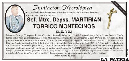Sof. Mtre. Depss. MARTIRIÁN TORRICO MONTECINOS