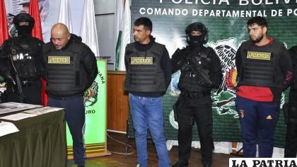 Tres de los cuatro implicados fueron presentados por la Policía 
/APG
