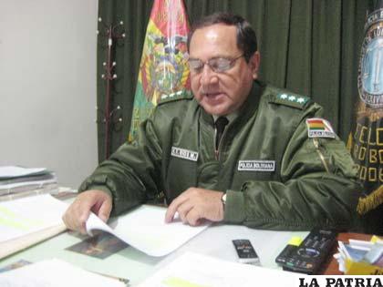 Director de la Felcc, Cnl. Héctor Ríos Montaño