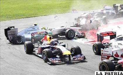 Una escena del Gran Premio de Italia en el circuito de Monza