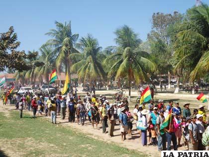 Marcha por el Tipnis, cuando ingresaba en San Ignacio de Moxos, Beni