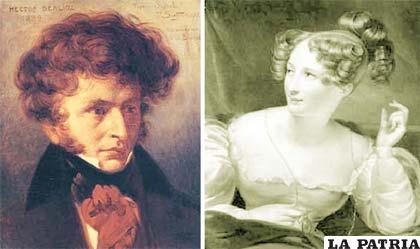 Louis Hector Berlioz y su esposa Harriet Smithson