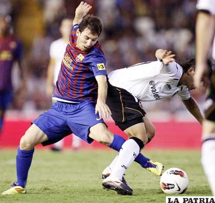 Messi en el partido ante Valencia