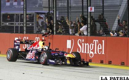 La máquina de Sebastian Vettel al final de la prueba