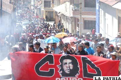 La marcha de la COD, tuvo el respaldo de varias instituciones cívicas y sociales