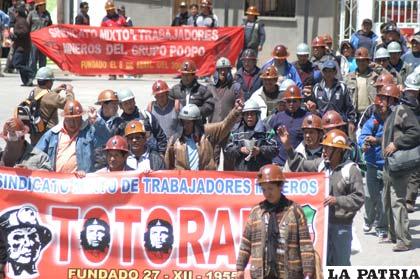 Trabajadores mineros expresaron su protesta