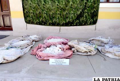 La droga se transportaba en sacos