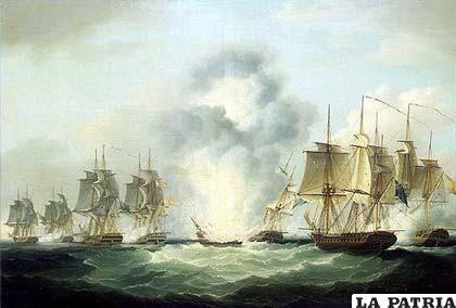 Ilustración de 1804 retrata el momento en el que se produce la explosión en “La Merced”