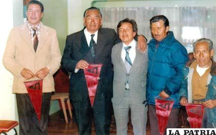 Celestino Arias junto a otros dirigentes como David Delgadillo, Samuel Camargo y Abraham Portillo entre otros