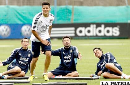 Di María, Rojo, Lavezzi y Pérez de la selección argentina (foto: bolivia.com)