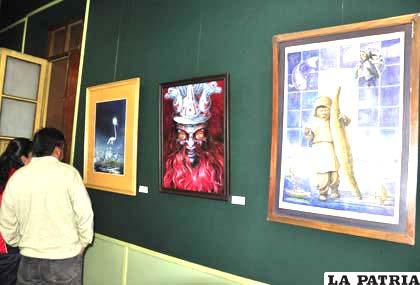 Obras de artistas orureños son expuestas en el salón Simón Iturri Patiño