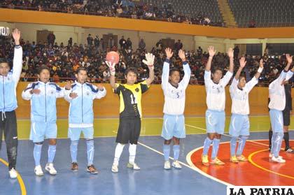 Jugadores de la selección de futsal Sub-20 de Oruro