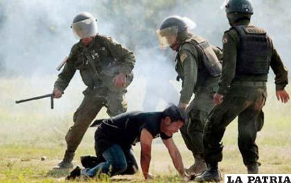 La violenta represión policial en Chaparina /ANF/Archivo