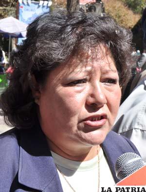 La presidenta del Comité Cívico de Oruro, Sonia Saavedra
