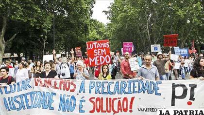 Manifestación en contra las políticas de austeridad y precariedad laboral, en Lisboa (Portugal)/ Arch. teinteresa.es