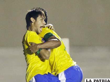 Neymar celebra el gol de la victoria de Brasil (foto: ole.com)