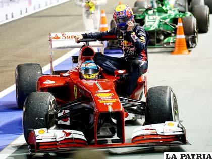 Mark Webber sobre el coche de Fernando Alonso