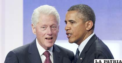 Expresidente Bill Clinton con el presidente Barack Obama
