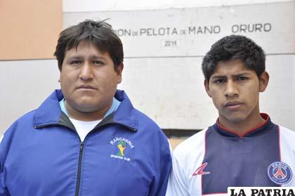 Armando Condarco y Milton Cayoja forman parte de la selección boliviana de pelota vasca