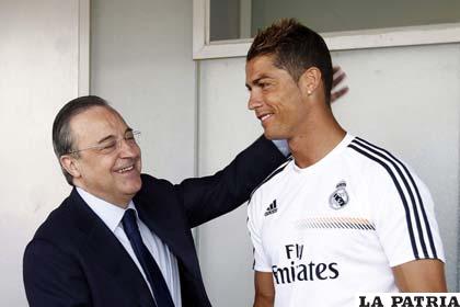 Florentino Pérez junto a Cristiano Ronaldo