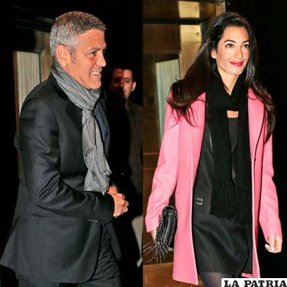 George Clooney y su prometida Amal Alamuddin