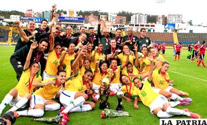 La celebración de las jugadoras de Brasil