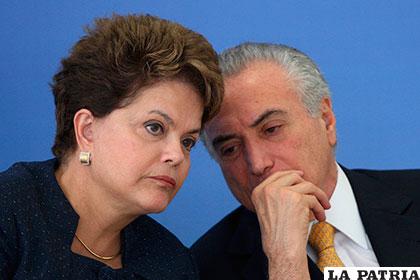 La presidenta y el vicepresidente de Brasil, Dilma Rousseff y Michel Temer