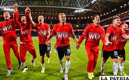 El festejo de los austriacos por la clasificación /sport.es