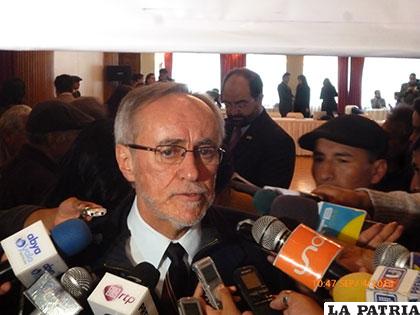 El representante de la Oficina del Alto Comisionado de las Naciones Unidas para los Derechos Humanos en Bolivia, Denis Racicot /ABI