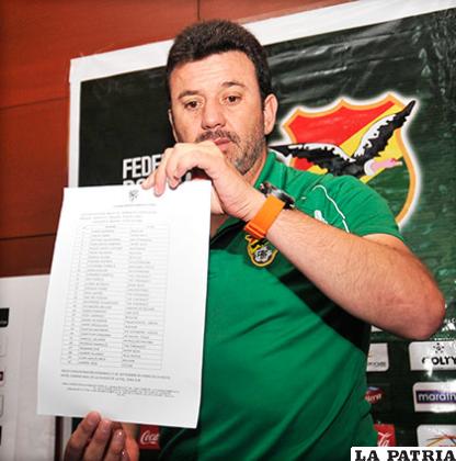 El momento en que Baldivieso enseña la lista de convocados /APG