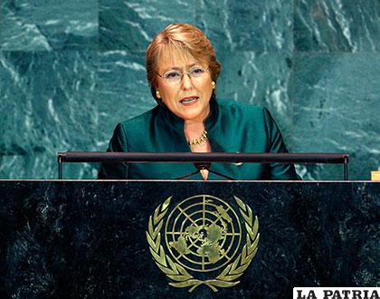 Presidenta de Chile, Michelle Bachelet en la ONU /duna.cl