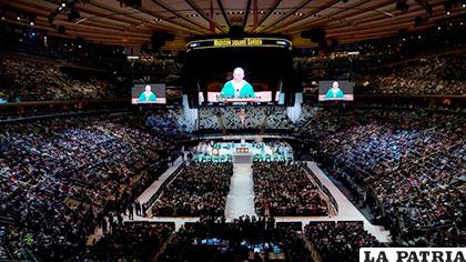 El Papa Francisco en la misa celebrada en el Madison Square Garden de Nueva York /infobae.com