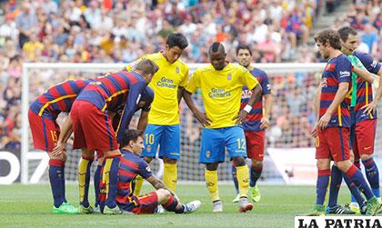 Messi se lesionó en el partido frente al Villarreal /AS.COM