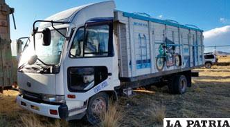 El camión comisado en Huari