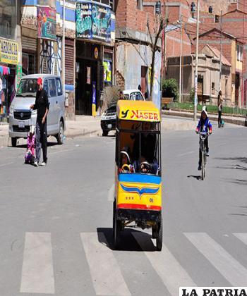 Los carritos a pedal fueron utilizados en esta jornada