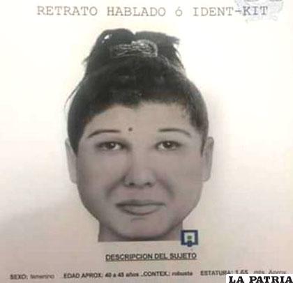 El identikit de la señora que se robó a la niña en Montero 