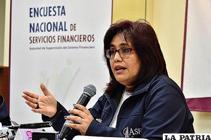 Ivette Espinoza, directora ejecutiva de la ASFI /APG