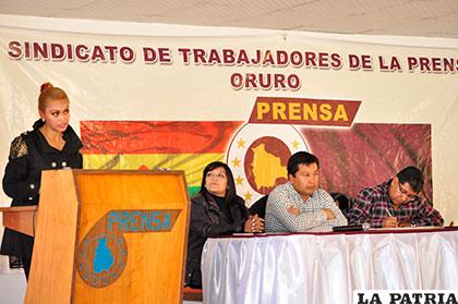 Informe de la ejecutiva saliente, Carmen Tórrez, en el congreso ordinario del STPO