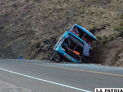 El incidente vial se suscitó en la carretera Oruro - Potosí