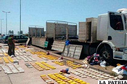 865 kilos de cocaína oculta en un camión procedente de Bolivia /correodelsur.com