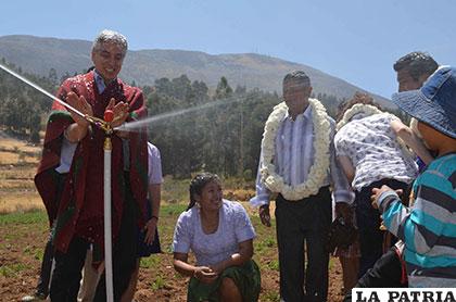El sistema de riego costó 3,5 millones de bolivianos /ABI