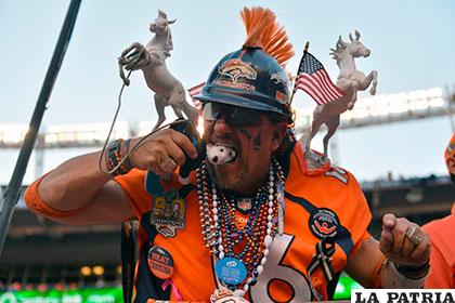 Broncnator. Así se hace llamar esta persona, mastica una versión de peluche de la mascota de los Panthers de la NFL /AS.COM