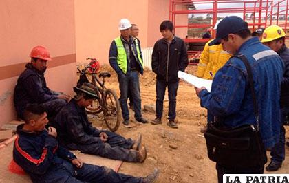 Inspección realizada por el Ministerio de Trabajo en julio a las obras del tramo Padilla-El Salto /Ministerio de Trabajo