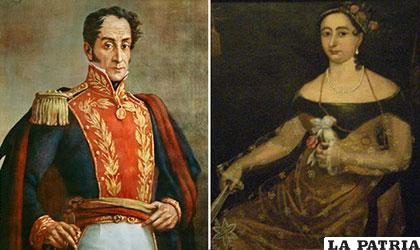 Retratos de Simón Bolívar y María Costas que se encuentran en el Museo Nacional de Arte /EL DEBER