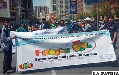 Marcha de personas sordas en La Paz /ANF