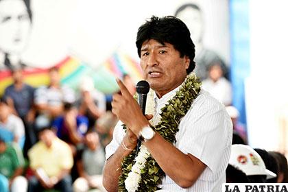 Presidente Morales en el XII sesión de las federaciones del trópico /ABI