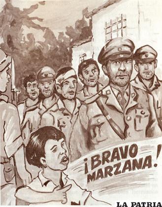 Una representación del grito del niño paraguayo que vio a Marzana ingresando a Asunción
